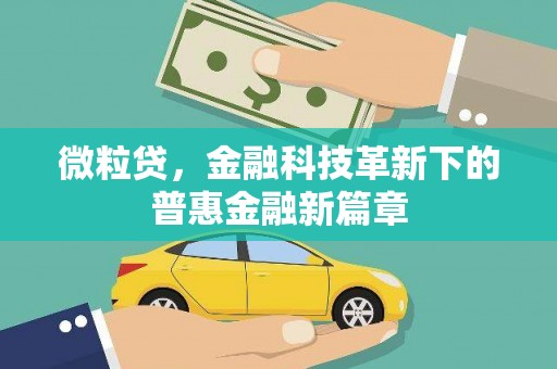 呼和浩特微粒贷，金融科技革新下的普惠金融新篇章