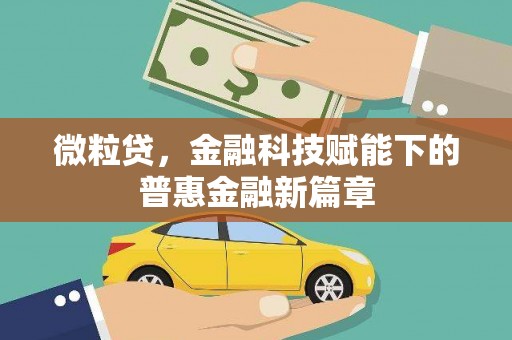 呼和浩特微粒贷，金融科技赋能下的普惠金融新篇章