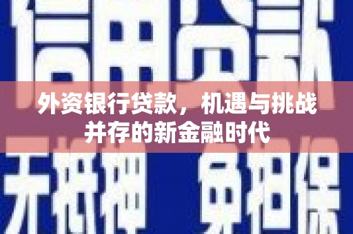 呼和浩特外资银行贷款，机遇与挑战并存的新金融时代