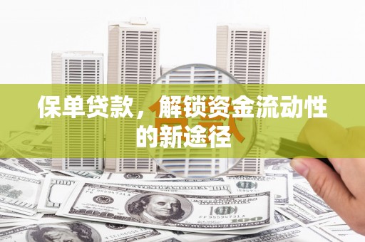 呼和浩特保单贷款，解锁资金流动性的新途径