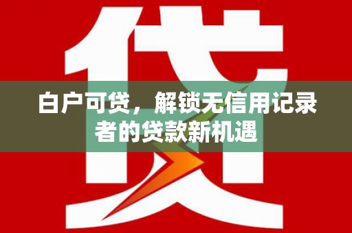 呼和浩特白户可贷，解锁无信用记录者的贷款新机遇