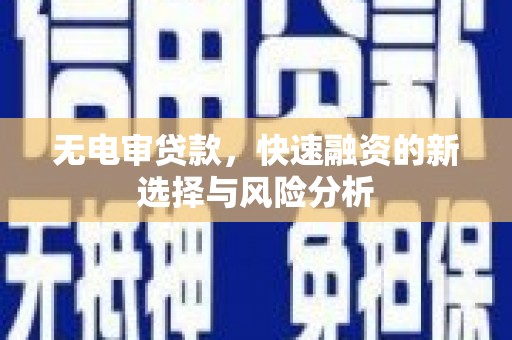 呼和浩特无电审贷款，快速融资的新选择与风险分析