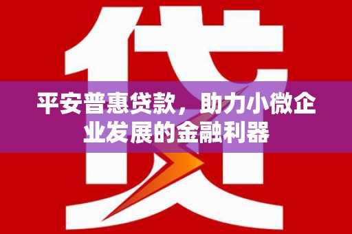 呼和浩特平安普惠贷款，助力小微企业发展的金融利器