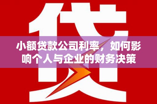 呼和浩特小额贷款公司利率，如何影响个人与企业的财务决策